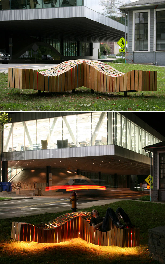 Lightwave, A Sculptural Bench In Ithaca, NY