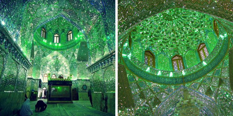Emerald-Tomb-Ceiling-Shah-Cheragh-Shiraz-Iran