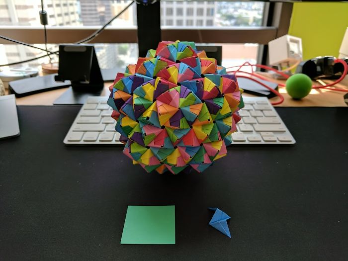 Made A 270 Unit Sonobe Ball Using 40mm Origami Squares