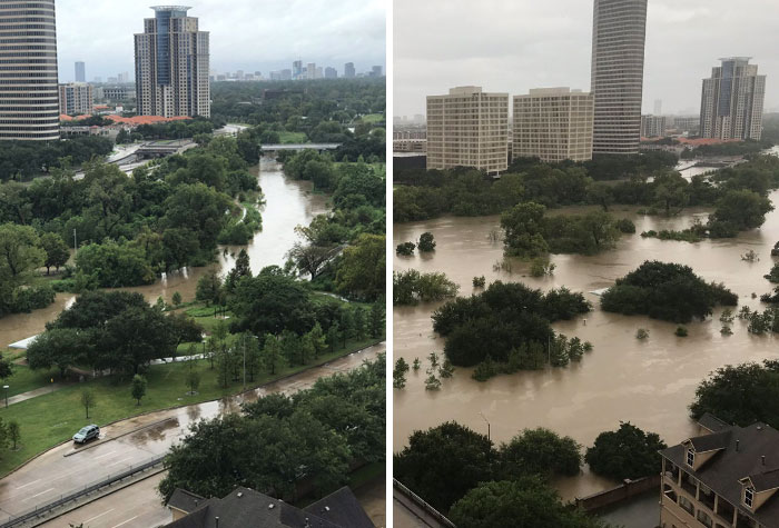 24 Hour Difference In Houston From Harvey 2017