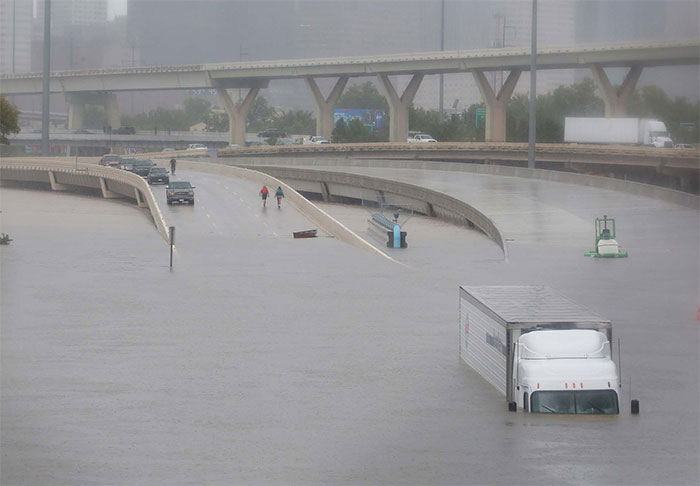 Interstate Highway 45 Is Submerged In Houston