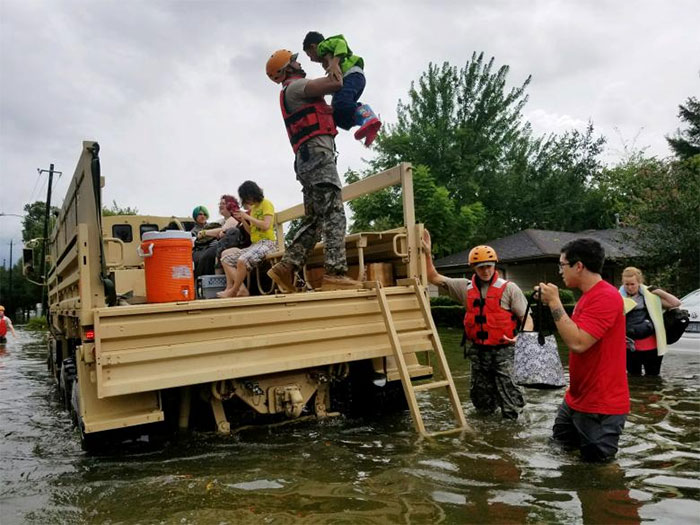 Texas National Guard Soldiers Aid Residents In Heavily Flooded Areas In Houston