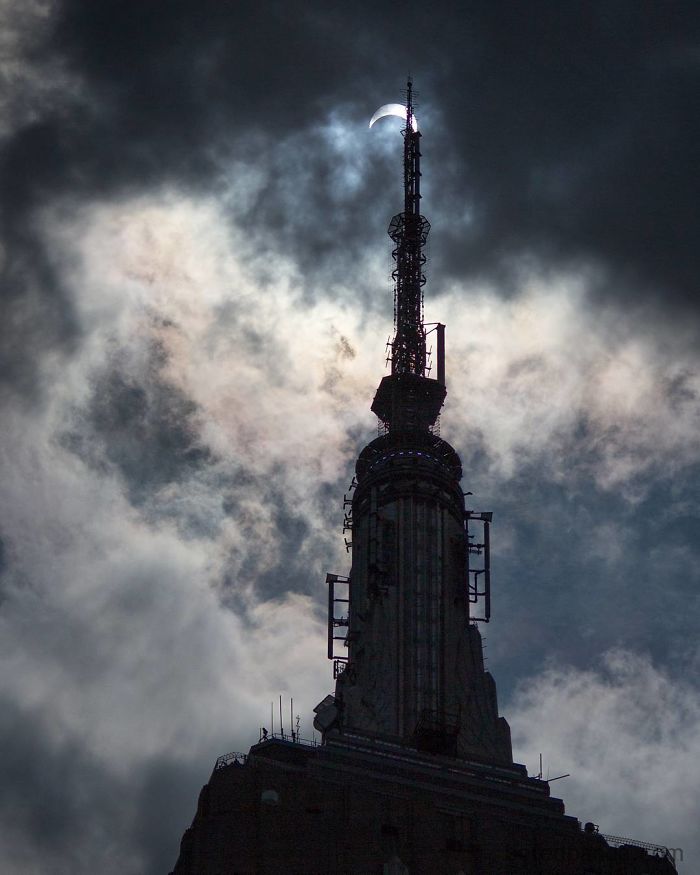The Great American Eclipse Above The Empire State Building