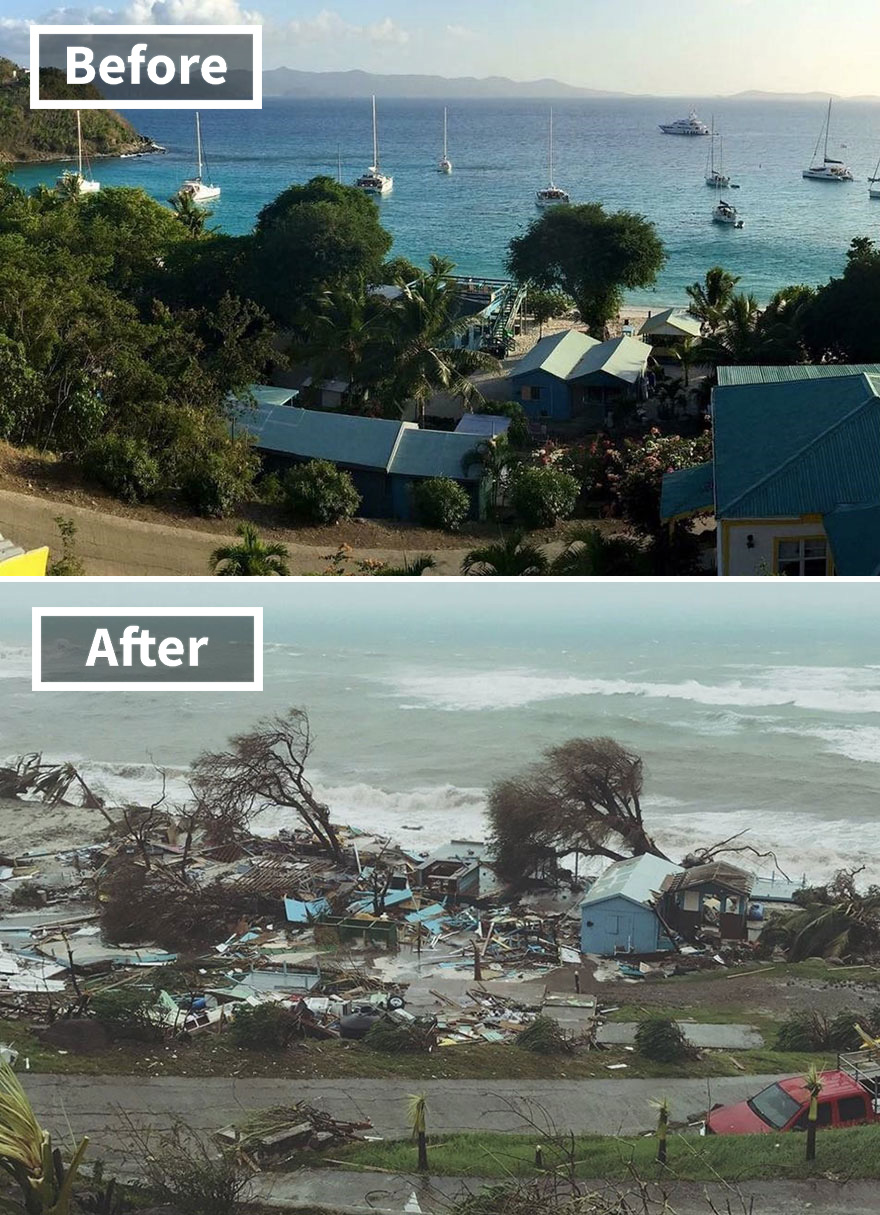 Popular Ivan's Stress-Free Bar On Jost Van Dyke In The British Virgin Islands (Before And After Irma Damage)