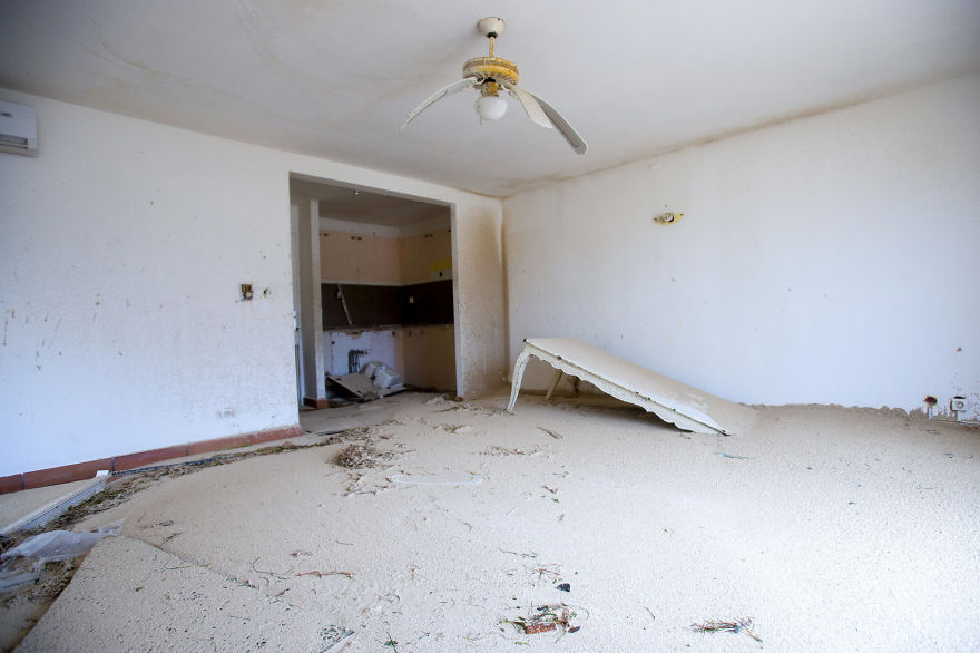 The Interior Of A Home In Marigot, Saint Martin, Is Left Filled With Sand Following The Passage Of Hurricane Irma