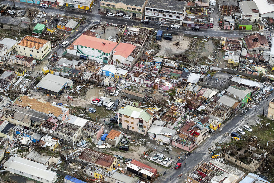 An Aerial Photograph Taken And Released By The Dutch Department Of Defense On Wednesday Shows The Damage Of Hurricane Irma In Philipsburg, Sint Maarten