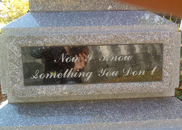 Visiting My Grandma's Grave And Found This On A Tombstone Nearby