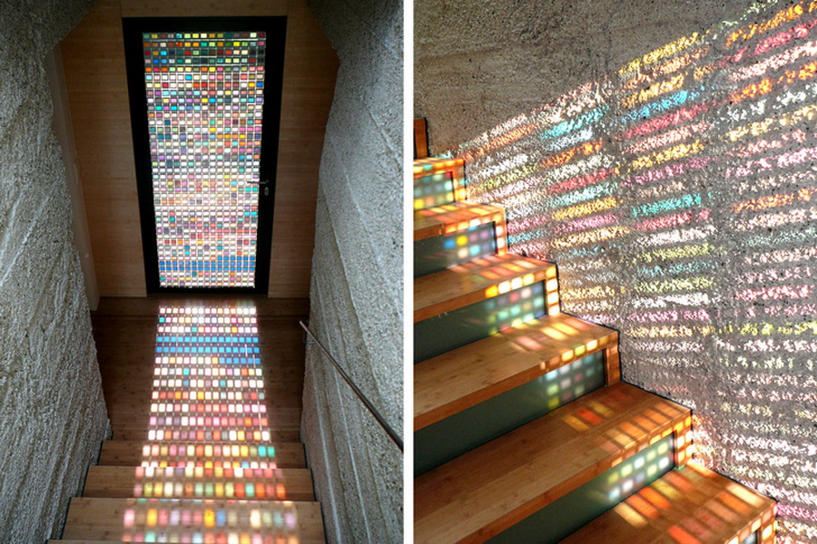 Add some color to your hall with a stained glass door.