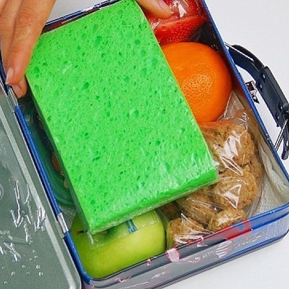 A Frozen Sponge In A Ziplock Is The Perfect Way To Keep Kid's Lunches Cold