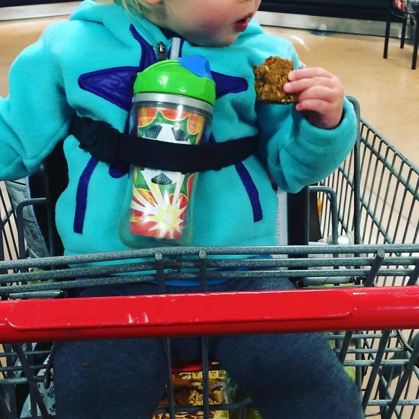 Use Shopping Cart Restraints To Secure Your Toddler's Sippy Cup