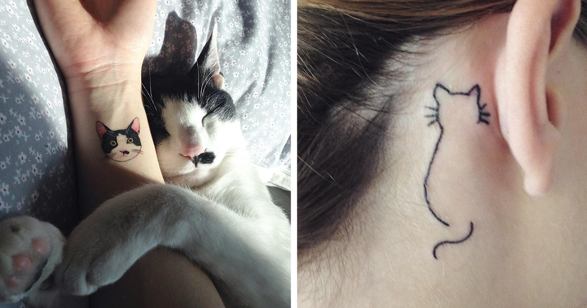 Minimalistic Cat Tattoos