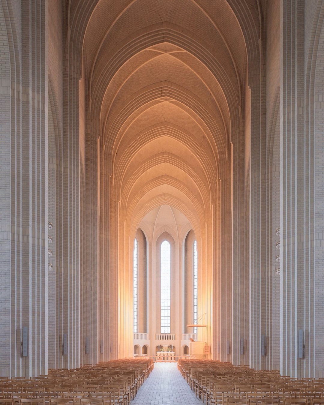 Grundtvig's Church In Copenhagen, Denmark, Completed In 1940, And Its Design Is A Combination Between A Cathedral And The Style Of Old Danish Country Houses