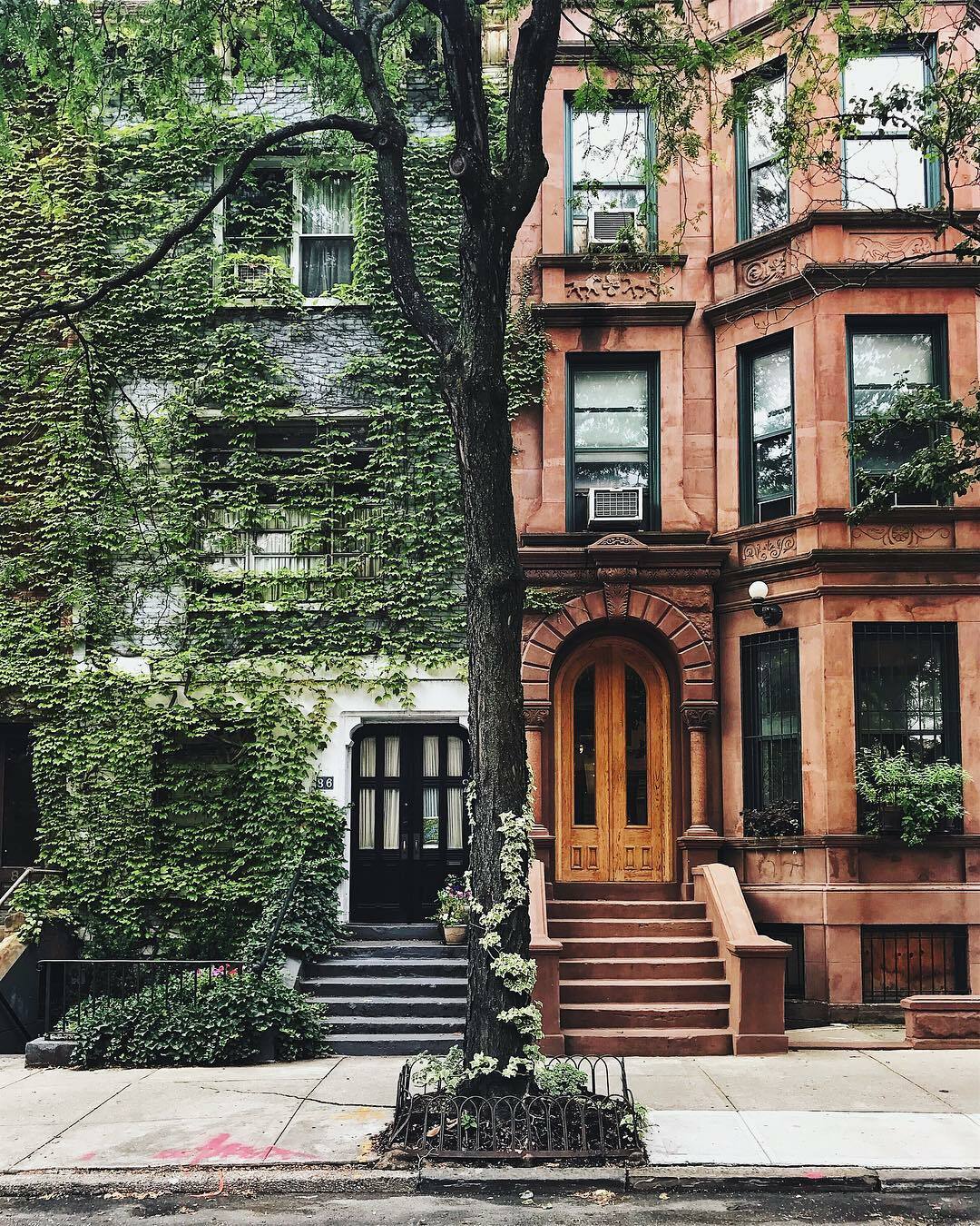 Architectural Juxtaposition In Clinton Hill Historic District, Which Consists Of 1,063 Largely Residential Buildings Built Between The 1840s And 1930 In Contemporary And Revival Styles Popular At The Time, Clinton Hill, Brooklyn, New York City