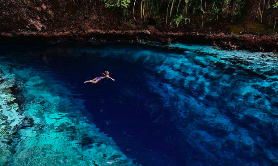 The Enchanted River in Surigao, Philippines