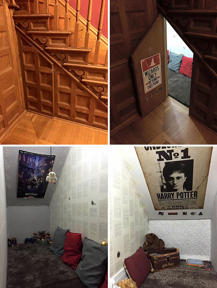 Mom Turns Cupboard Under The Stairs Into Harry Potter Room