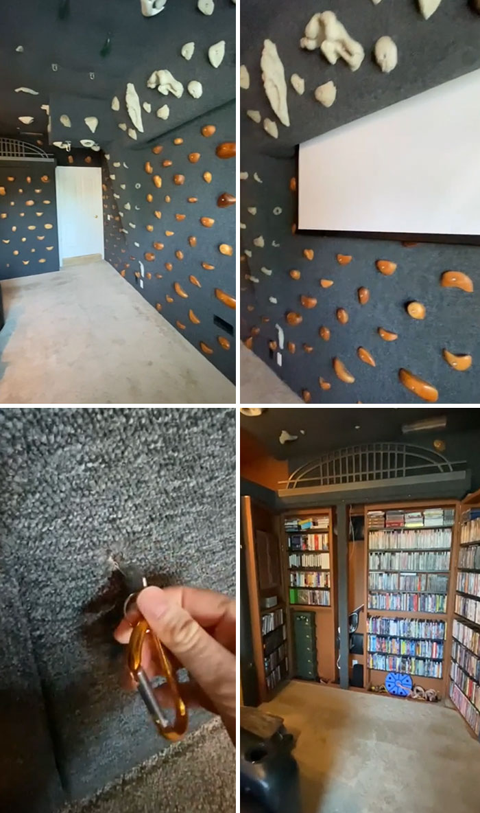 A Couple Of The Hidden Movie Room Features In My Rock Climbing Room. (Designed And Built My Me)