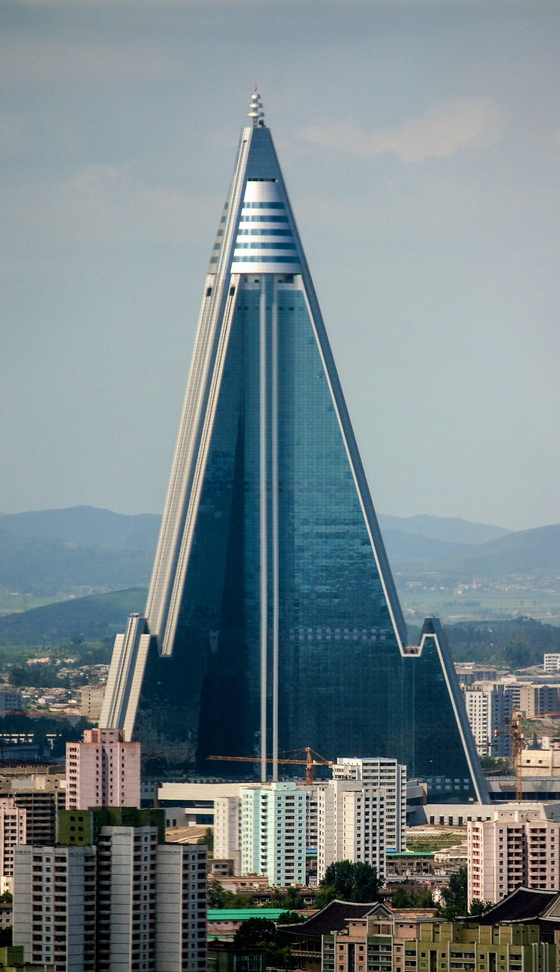 Ryugyong Hotel, An Unfinished 105-Story Skyscraper In Pyongyang, North Korea.