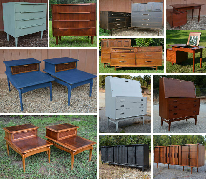 A Ridiculous Amount Of Love, Patience, And Skill Went Into Reversing These Mid-Century Modern Pieces! I Restore For A Living, And Although I wouldn't say I like Dealing With Painted Stuff, It Makes Me That Much Prouder Of My Craft