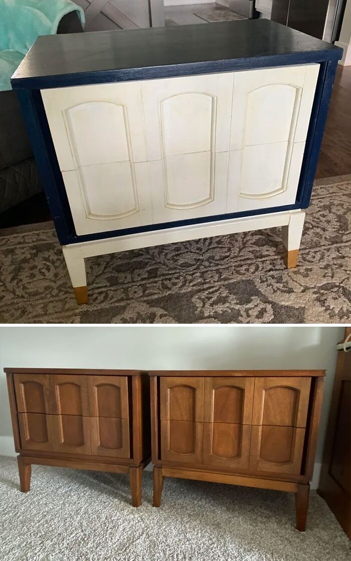 Final Update On My Mcm Nightstands! Before, Fully Stripped, And After! They Are My Pride And Joy