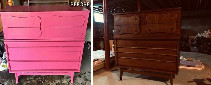 My Refinished Bassett Dresser, It Was Pink!