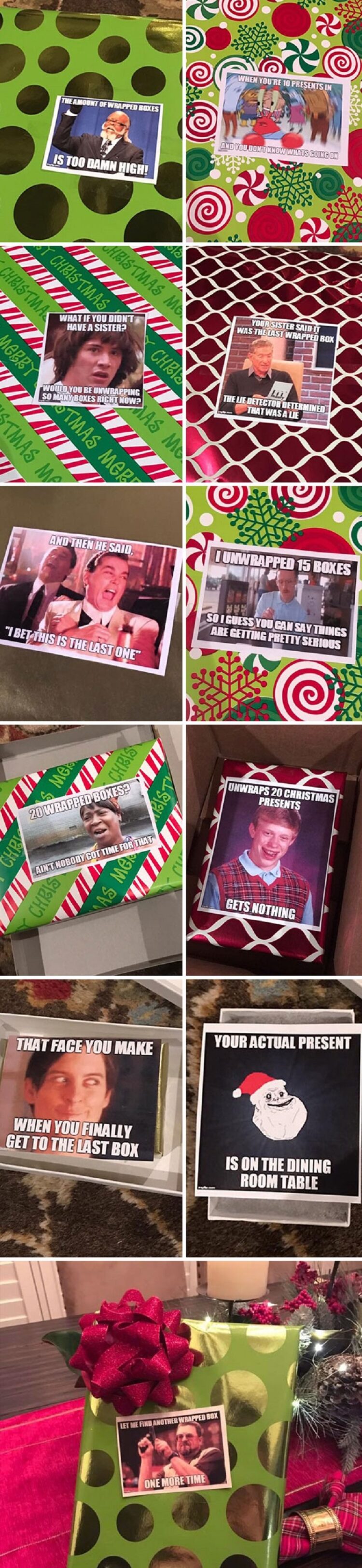 My Friend's Sister Had Some Fun With His Gift Wrapping.
