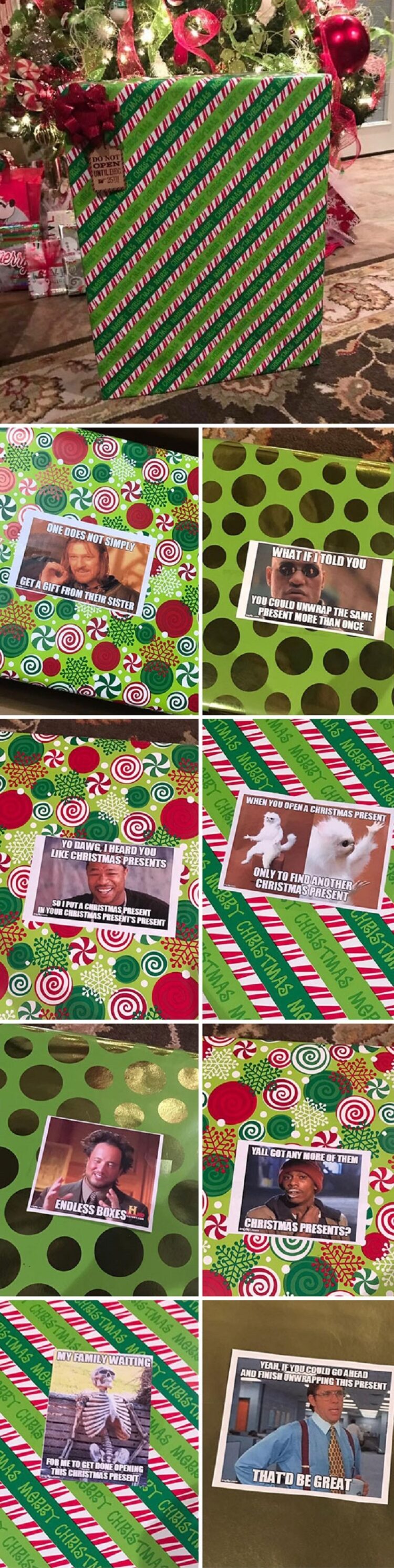 My Friend's Sister Had Some Fun With His Gift Wrapping.