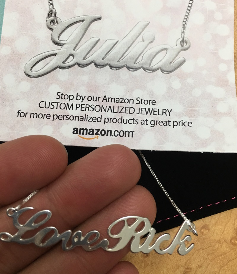 I Ordered A Necklace With "Julia," And They Asked What I Wanted To Be Inscribed. I Wrote, "love, Rick." This Is What I Got.