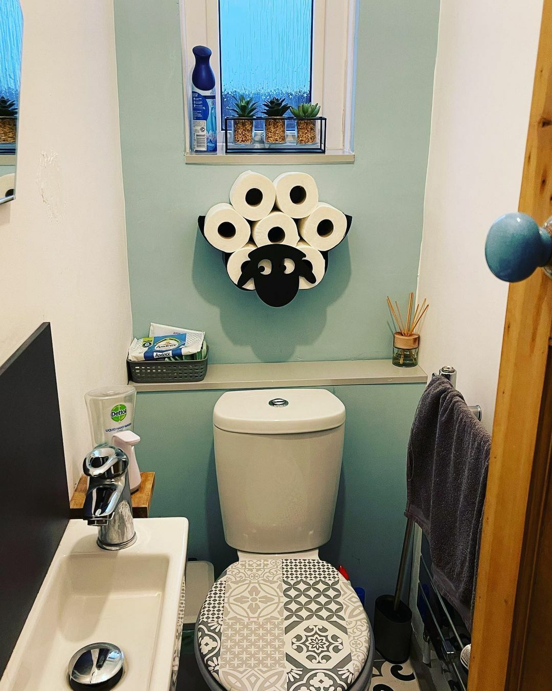 Put Up Our New Toilet Roll Holder, And I'm So Chuffed With It. Haha. He Just Had To Take Centre Stage!