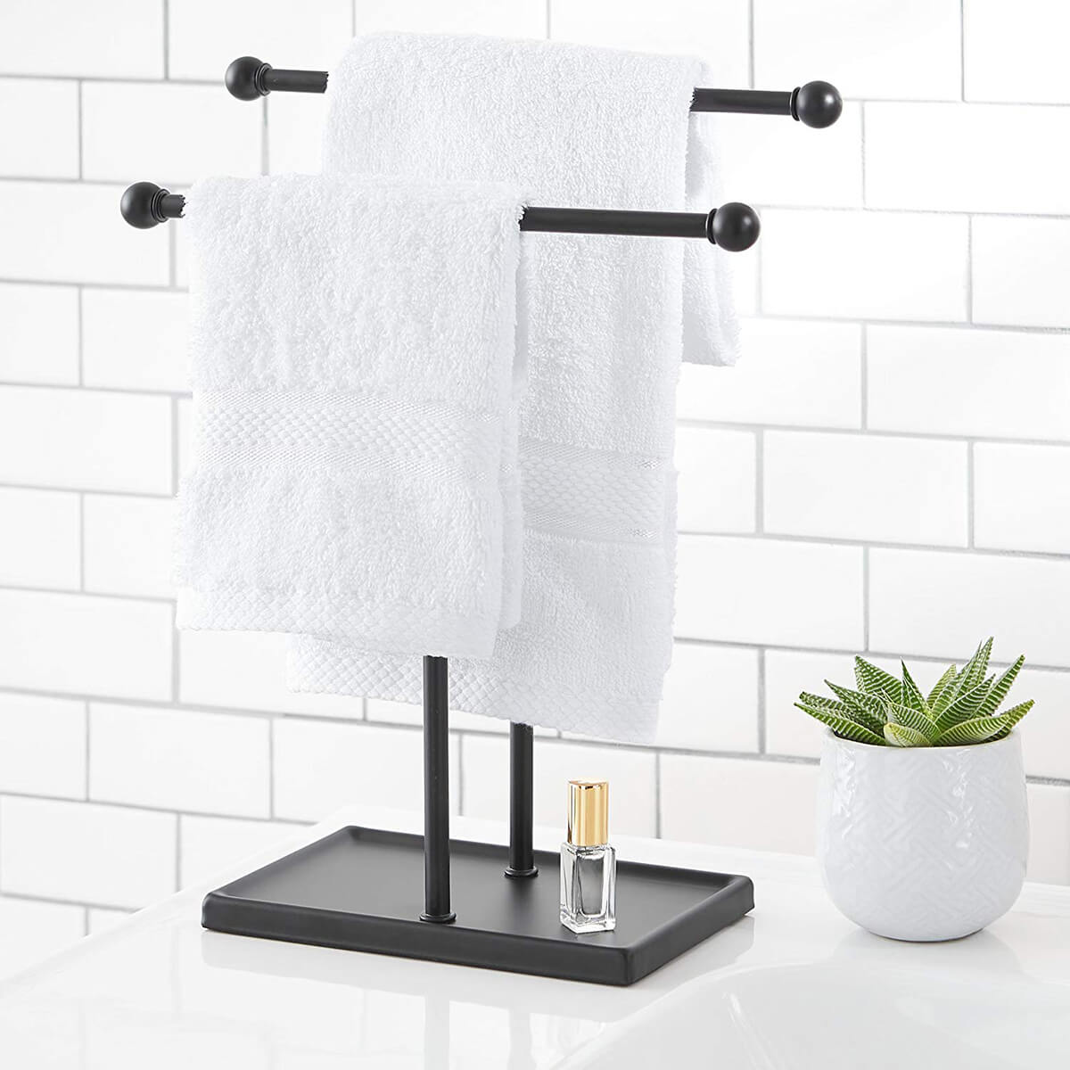 Two-tiered Double-T Hand Towel Rack