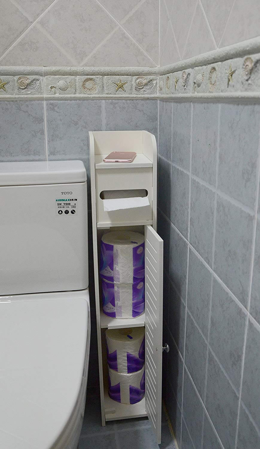 Footlocker-style Small Bathroom Storage Cabinet