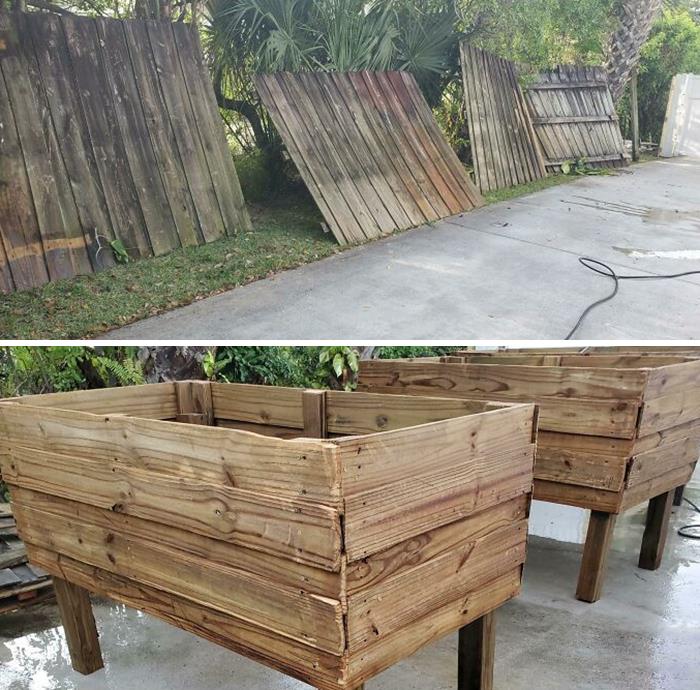 I Convinced My Friend Not To Throw Away His Old Fencing And Let Me Build Him Garden Boxes. How Do You Think They Came Out?
