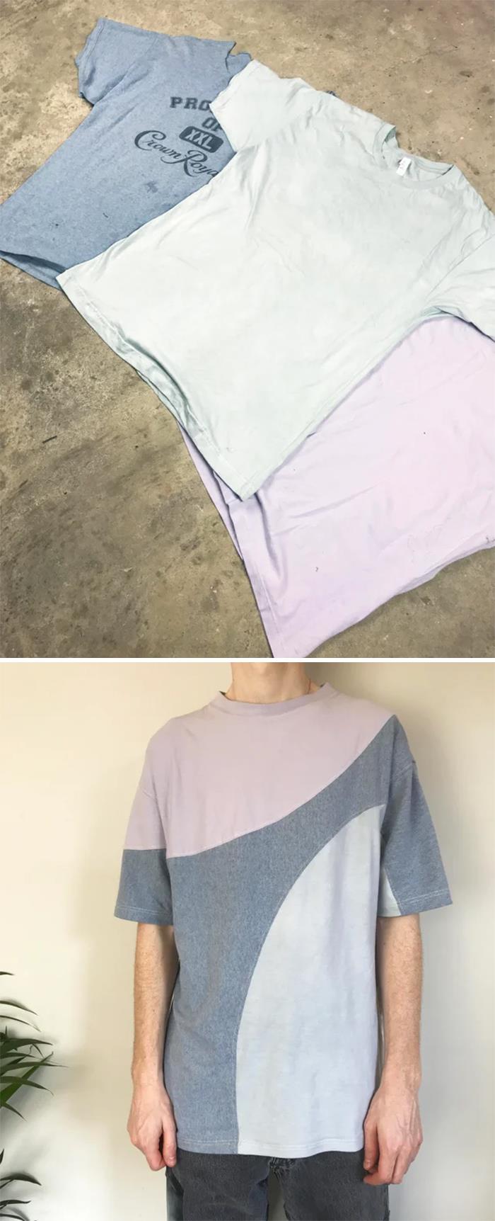 Upcycled 3 Old T-Shirts Into 1 New One