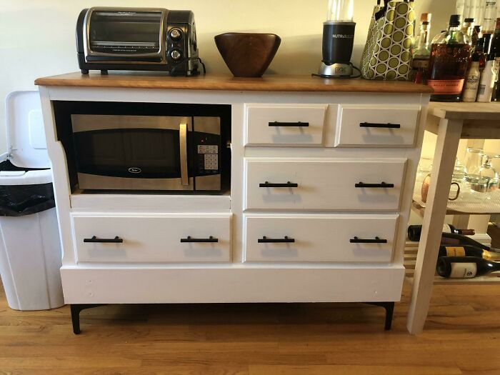 I Turned An Old Dresser Into A Microwave Stand!