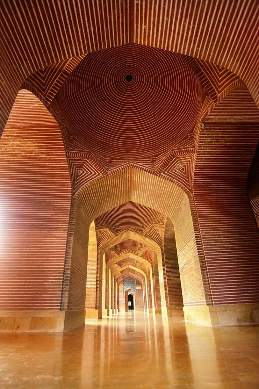 The 17th Century Shah Jahan Mosque In Pakistan, Notable For Its Geometric Brick Work