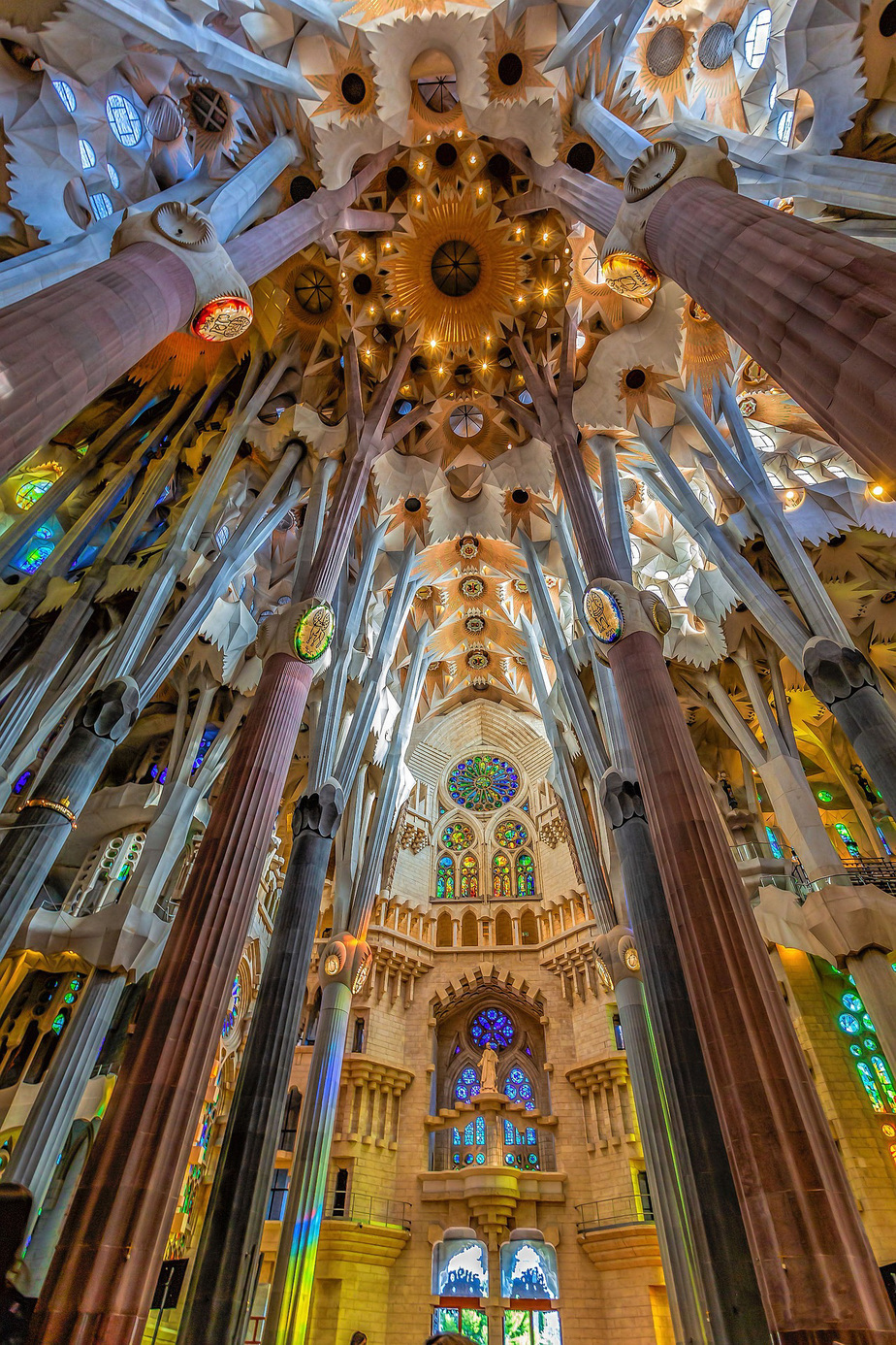 The Interior Of Barcelona's Sagrada Família, Designed By Antoni Gaudí. Construction Began In 1882- And It's Still Not Finished. It's Expected To Be Completed By 2026, Just In Time For The 100th Anniversary Of Gaudí's Death.