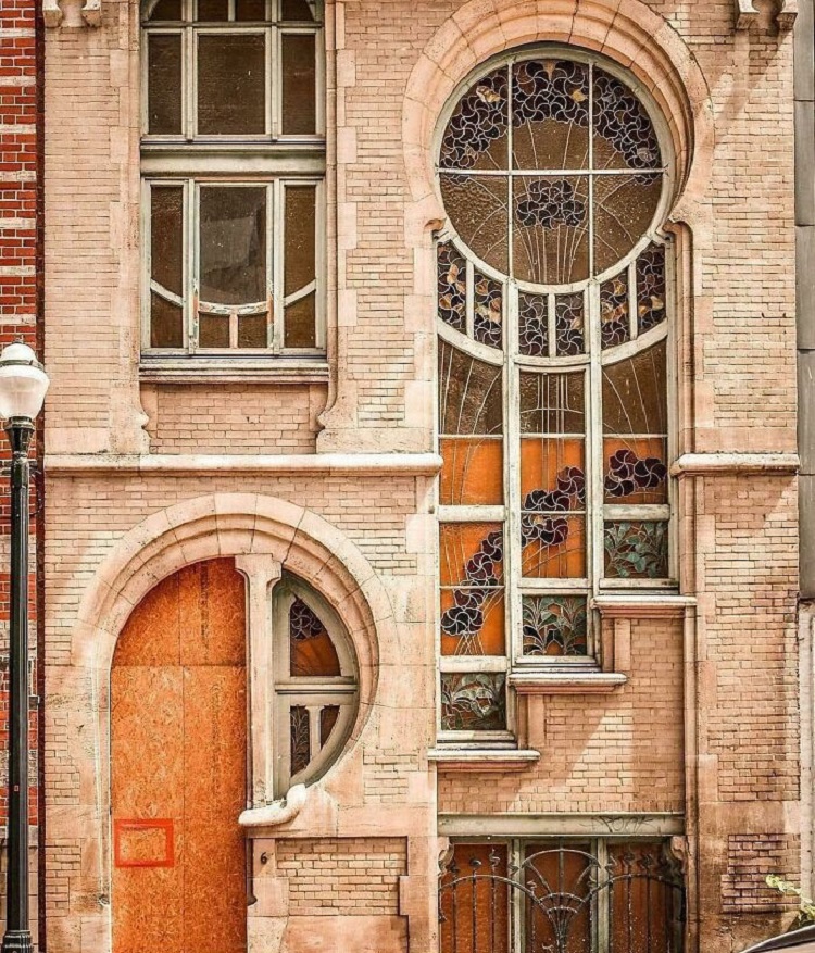 Art Nouveau Architecture Of A House Built In The 1880s In Brussels, Belgium