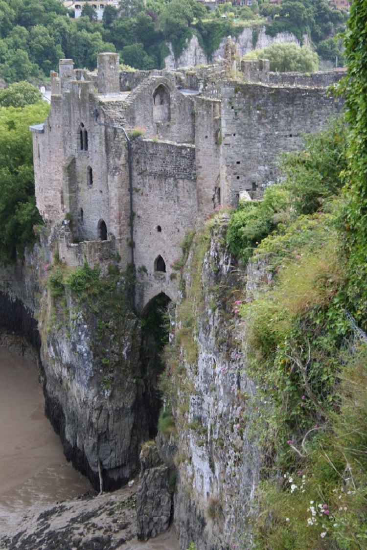 Chepstow Castle Sits Atop A Cliff Across The River Wye, Which Separates England And Wales