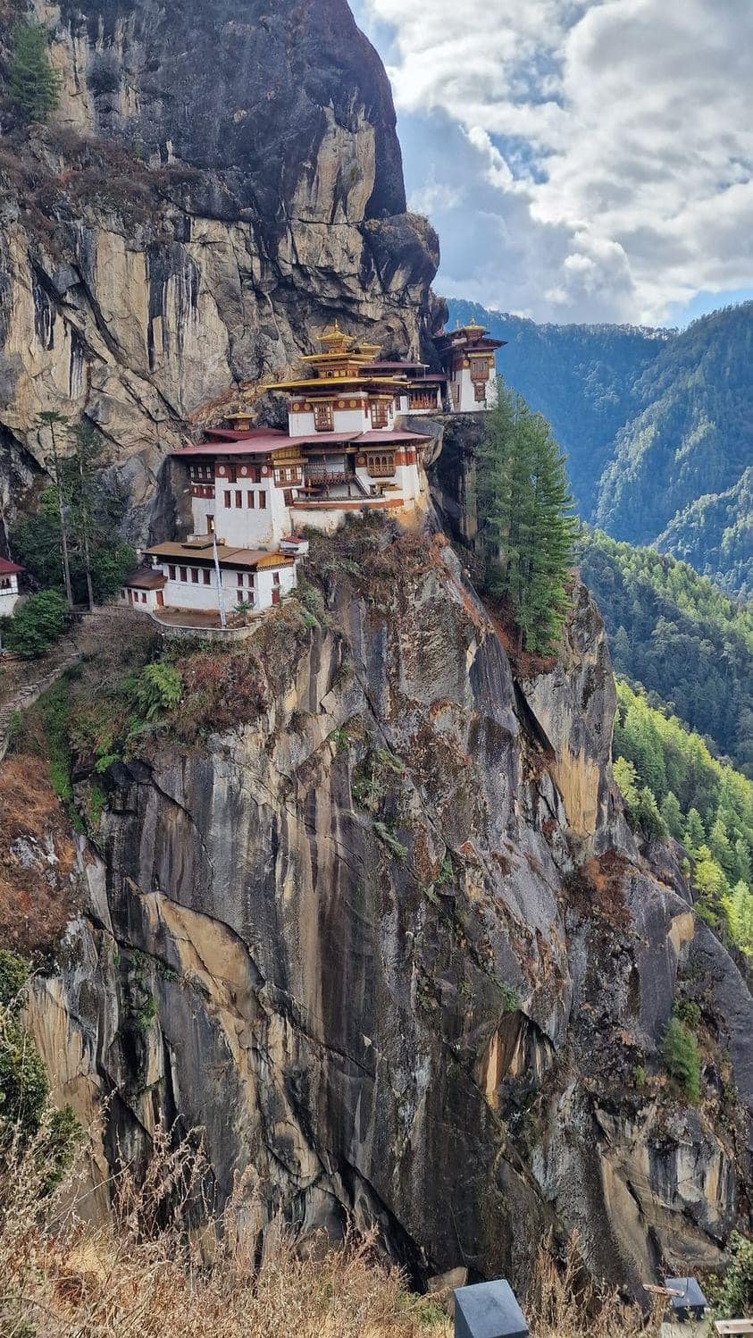 Tiger's Nest Monastery, Also Known As Paro Taktsang, Is A Sacred Buddhist Site Located In The Cliffside Of The Paro Valley In Bhutan