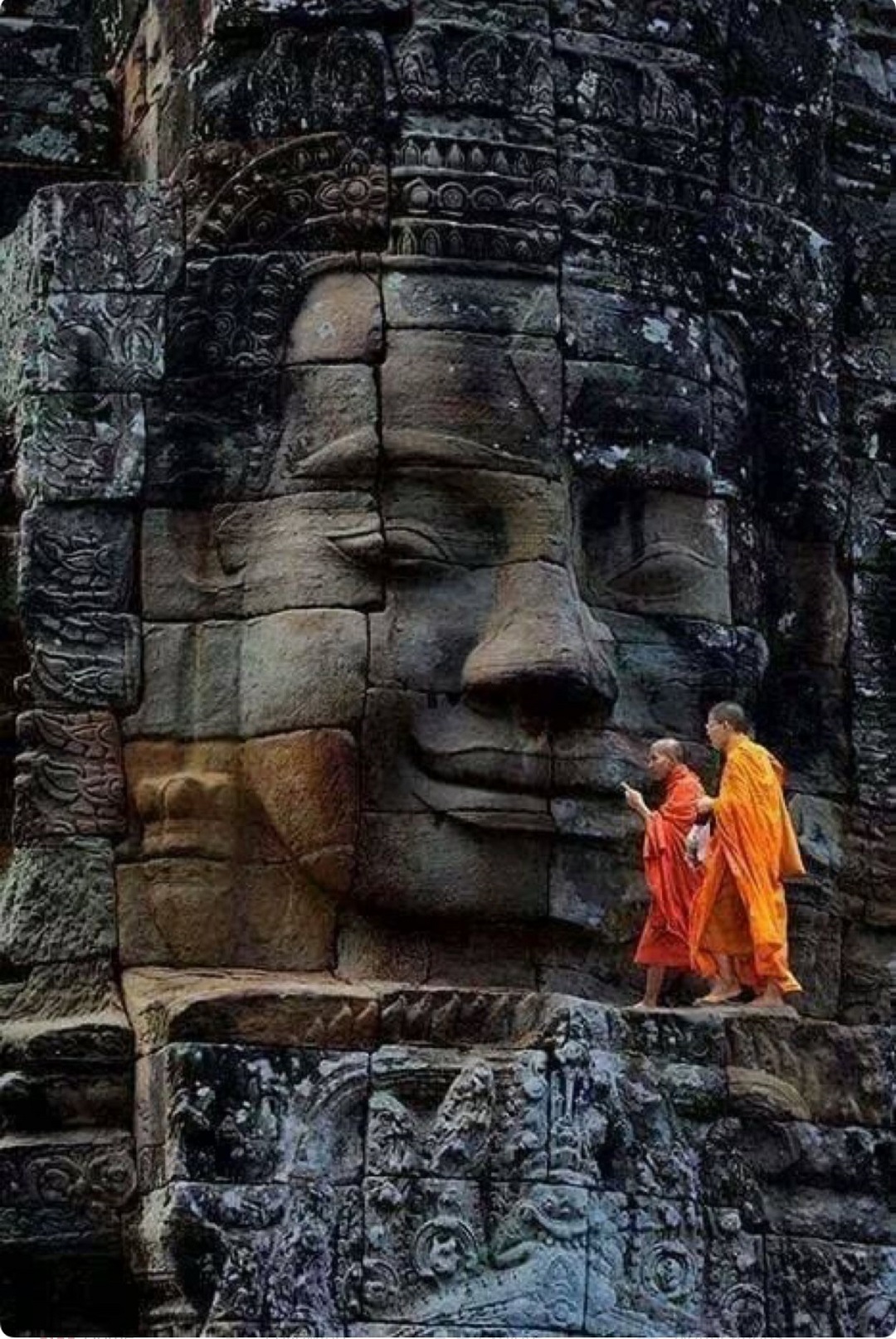 A 12th Century Ce; Bayon Temple, One Of The More Famous, Popular, And Beautiful Of Structures In Angkor Wat Archaeological Park, Cambodia
