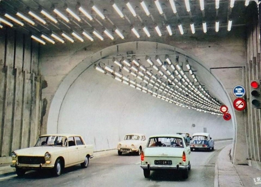 Lighting Of The "Tunnel Du Mont Blanc," France, In The 60s