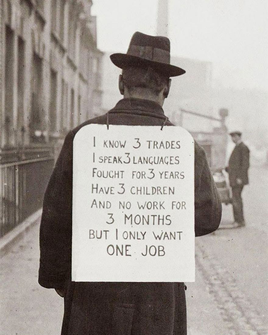 I Truly Think This Photo Speaks For Itself. This Was What Job Hunting Was Like In The 1930s