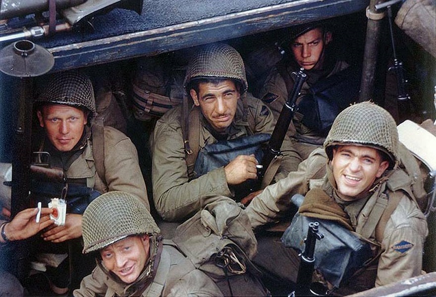 Pictured Below Are Us Army Rangers Awaiting The Invasion Signal Of Northern France, Also Known As Normandy, In A Landing Craft At An English Port During June Of 1944