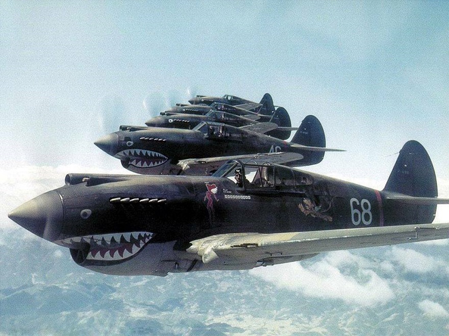 Pictured Below Are Kittyhawk Fighters Of The American Volunteer Group Flying Near The Salween River Gorge On The Chinese-Burmese Border On May 28, 1942