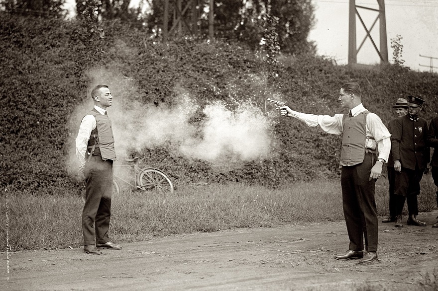 Pictured Below Is The Testing Of A New Type Of Bulletproof Vest In 1923