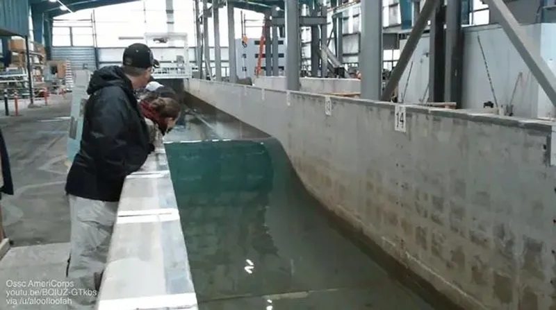 Large Wave Flume At A Wave Research Lab