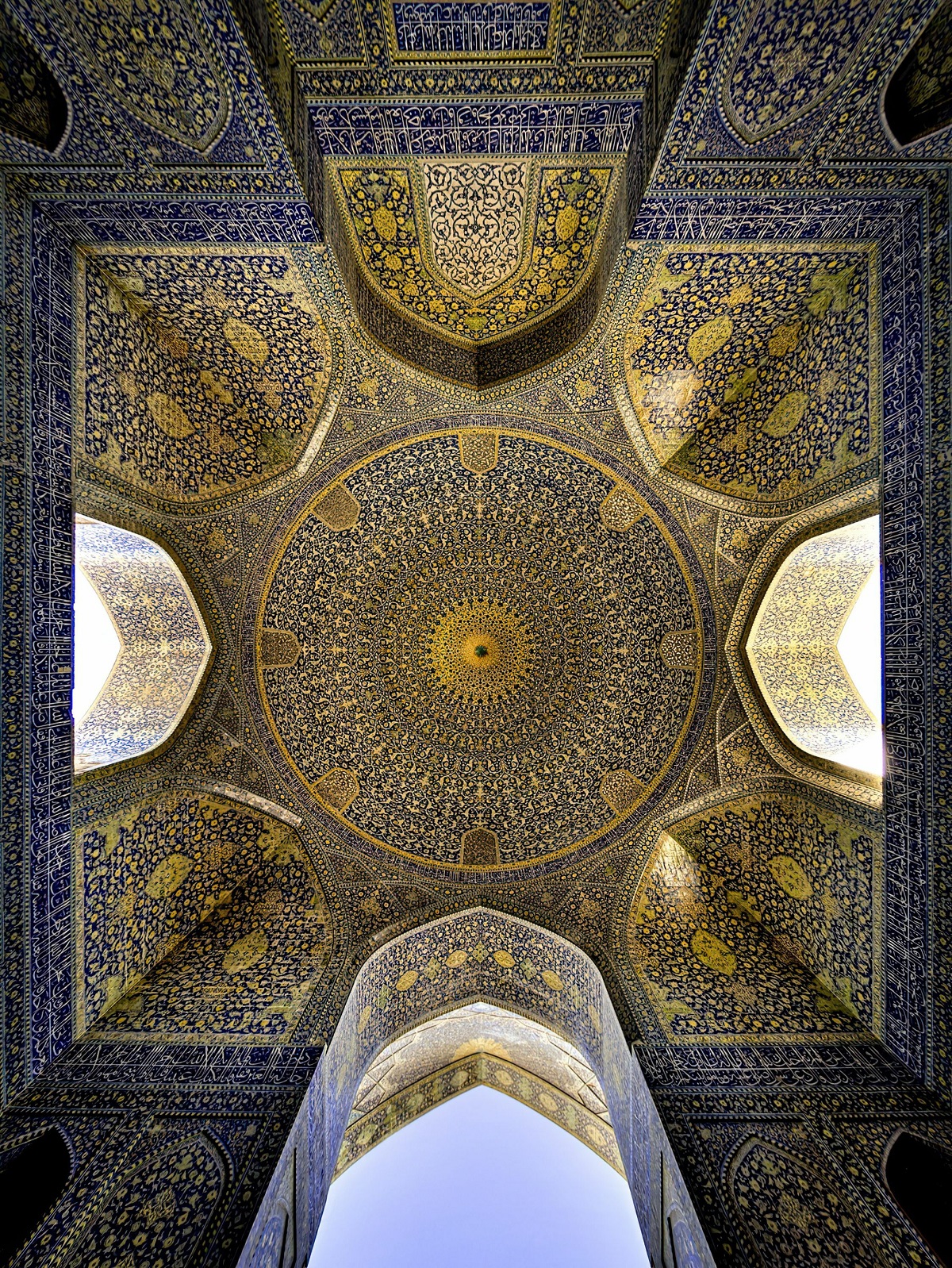 The Ceiling Of The Shah Mosque In Isfahan, Iran