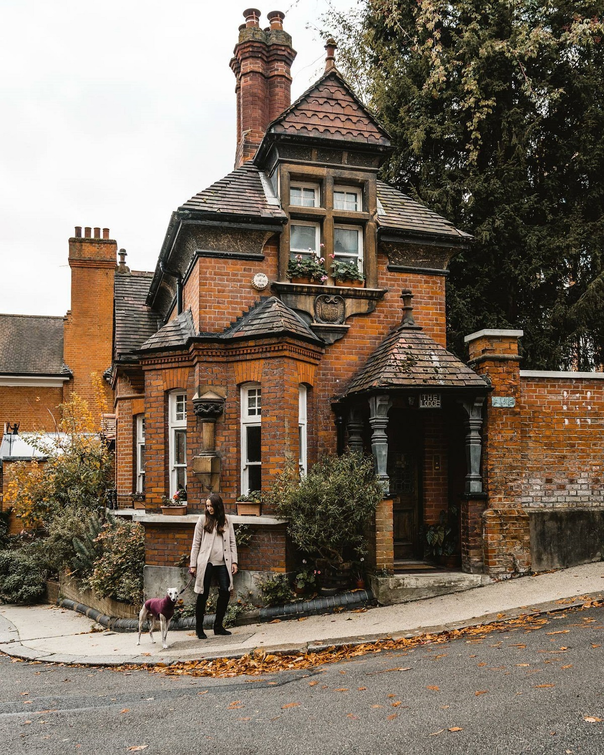 Victorian Red Brick Lodge Of The Gainsborough Gardens, Hampstead, Camden, London, UK