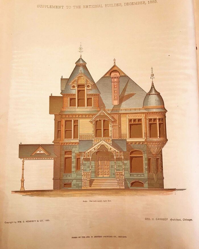 Found A Box Of Architectural Magazines Dated From 1885-1895. Each Issue Includes A Color Print Of A Building Design Along With Tissue-Paper Blueprints