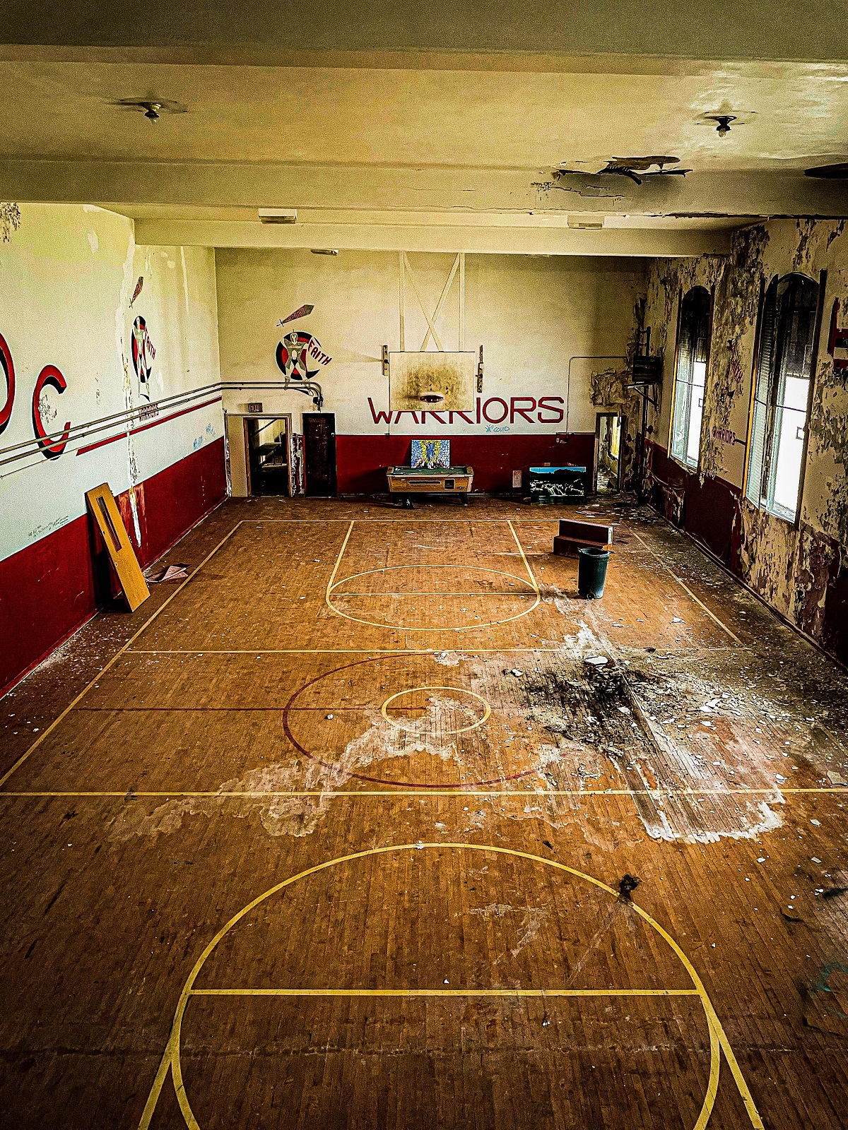 Abandoned Gym Inside Of A Church In Detroit