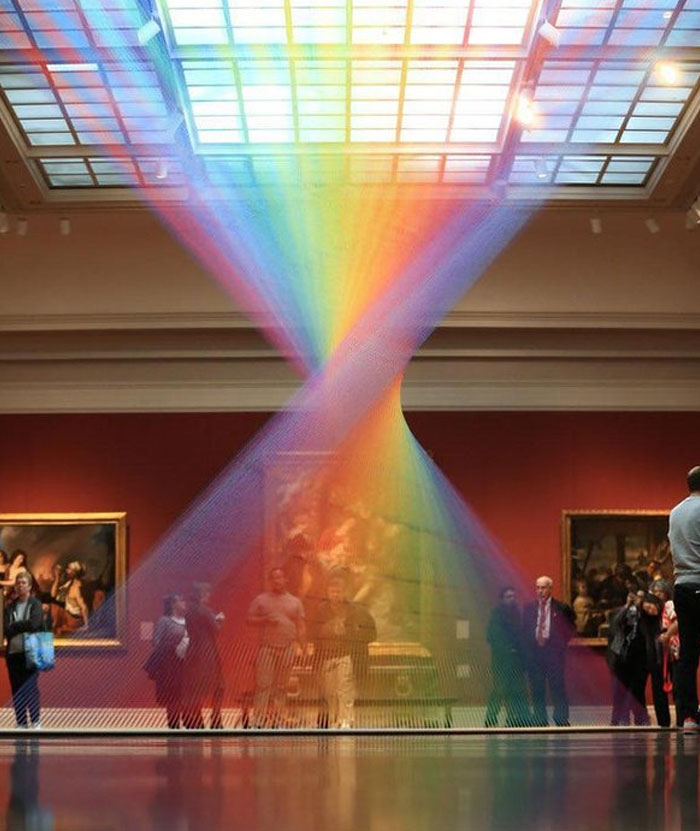 The Indoor Rainbow In The Great Gallery Of Toledo Museum Of Art. This Is Not Refracted Light. It Is Instead An Illusion Created From Thousands Of Threads. Artist: Gabriel Dawe